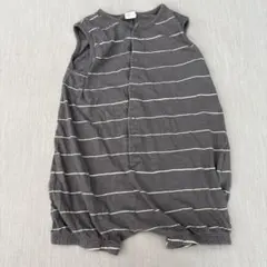 【90cm】H&M ベビー ノースリーブ ロンパース ボーダー グレーのサムネイル