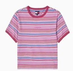 Tommy jeans Tシャツ Multi Stripe Ringer ピンク