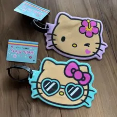 サンリオ　日焼けキティ　2個セット　パスケース　ネームタグ　通勤　通学　定期入れ