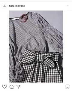 【美品♡tiara春夏】可愛い♡ギンガムチェック　ペンシルスカートのサムネイル