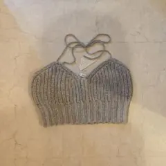 Li'a closet グレー リブ編み ビスチェ