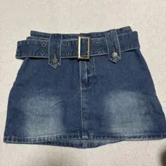 ベルト付き デニムミニスカートのサムネイル