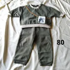 オリーブグリーン トレーナー パンツセット 80