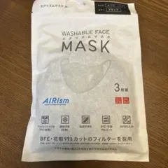 AIRism 洗えるマスク Lサイズ ブラック 3枚組