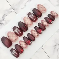 2948.（全サイズ現品販売）ハート♡バレンタインネイルチップ