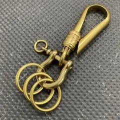 真鍮製 カラビナデザインツリバリフック キーリング キーフック ブラス