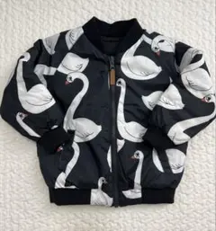 minirodini 白鳥プリント リバーシブル アウター 92-98cm