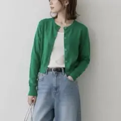 ROSE BUD ローズバッド 薄手 カーディガン グリーン F レディースのサムネイル