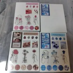 ダイカット シール 花 人物 デザイン