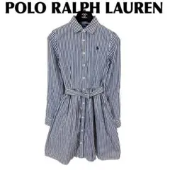 【美品】Polo By Ralph Lauren 長袖シャツワンピース 150