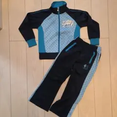 女の子用ドット柄ジャージ上下セット