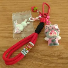 ラブブ/ベイビースリー（フロッキー加工）じゃらじゃらキーホルダー　455番