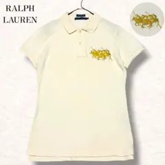 y2k 00s ラルフローレン ポロシャツ 白 ビックポニー ロゴ 半袖 ギャル