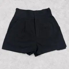 EMODA エモダ ハイウエスト タックショートパンツ M 黒 フリンジ