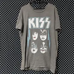 KISS バンドTシャツ グレー XLサイズ　パンク