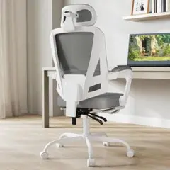 ☘️オフィスチェア 24☘️150° ゲーミングチェア オットマン グレー 人間工学