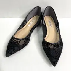 極美品✨Diana パンプス 花柄 刺繍 レース 23.5 メッシュ レース