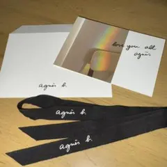 アニエスべー　メッセージカード　黒リボン付き