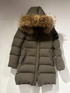 ギルドプライム　軽量ホワイトグースダウンコート　天然ファー　ブラック　ラブレス