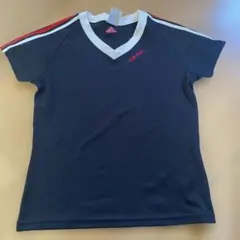 adidas ブラック Vネック Tシャツ Lサイズ
