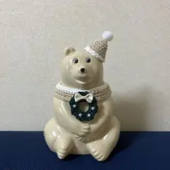 しろくま貯金箱用クリスマスセット　ベージュ色