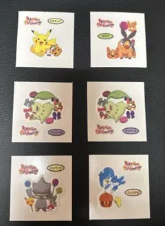 【暗いところで光ります】ポケモンパン　シール　6枚セット
