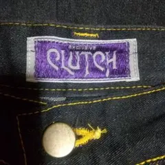CLUTCH デニムタイトスカート マキシ丈 イエローステッチ クラッチ