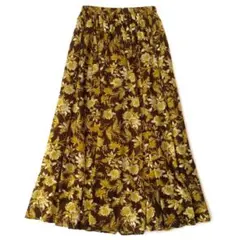ユナイテッドアローズ　マキシスカート　花柄　ブラウン　イエロー　38サイズ