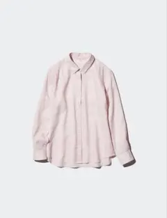 【美品】ユニクロ プレミアムリネンシャツ XL ピンク 麻100％ UNIQLOのサムネイル