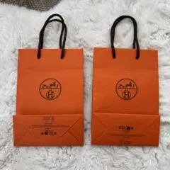 HERMES 中型ショップ袋 オレンジ2枚