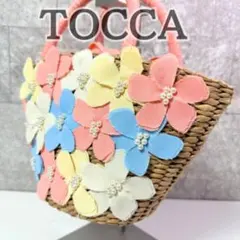 TOCCA トッカ かごバッグ 花モチーフ パール付 籠 カゴバッグ ピンクのサムネイル