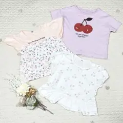☆ベビー　トップス80☆3枚まとめ売り　半袖Tシャツ　女の子　花柄