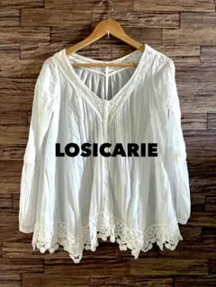 【難あり】LOSICARIE ホワイト ブラウス レース 長袖のサムネイル