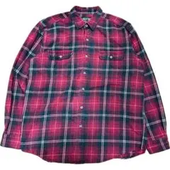 FIELD & STREAM チェック ヘビーフランネルシャツ XL 赤 グレー