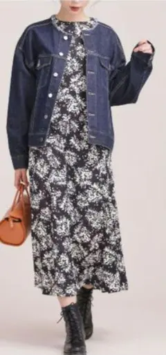 ◆美品◆　nano・universe　ボタニカルフラワープリントワンピース