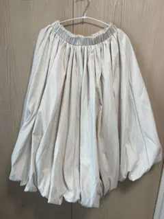 クリーム色 フレアスカート ポリエステル