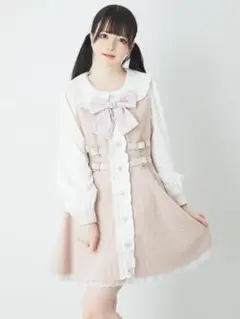 Ank Rouge 千鳥ビジューリボンワンピース