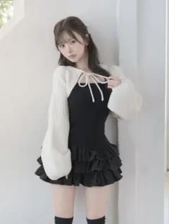 Darich ダーリッチ ティアードフリルミニワンピース ブラック FL