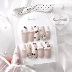 フレンチガーリー 春ネイル チェリー オタク ハート ワンホン ちゅるん