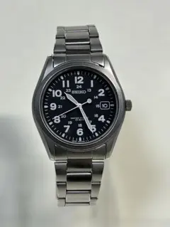 完動 SEIKO ミリタリー SBCA001 7N42-8260 ブラック文字盤