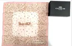 COACH♡ 花柄 バンダナ 　スカーフ ピンクのサムネイル
