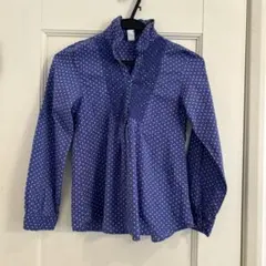 ZARA 水玉模様の長袖シャツ（青色）140センチ