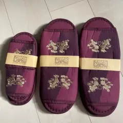 香港ディズニー　ハリウッドホテル スリッパ ミッキー　赤　刺繍　大人用　子供用