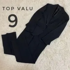 トップバリュー セットアップ パンツスーツ ビジネス ストライプ 黒 9