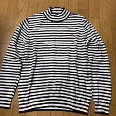 ★PEARLYGATES★タートルネックセーター サイズ5 紺色ボーダー ゴルフ