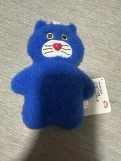 mojojojo カラビナ付き ぬいぐるみポーチ 青 猫