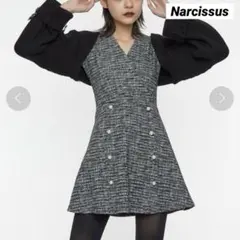 ナルシス 【Narcissus】ツイードワンピース ミニスカート パール Fのサムネイル