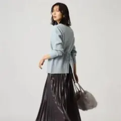 【美品】アンタイトル　ウールカシミヤ　　　2way カシュクールニット　リボン