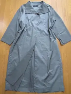 美品HIROKO KOSHINO 薄手ストレッチ ロングコート ゆったり 38のサムネイル