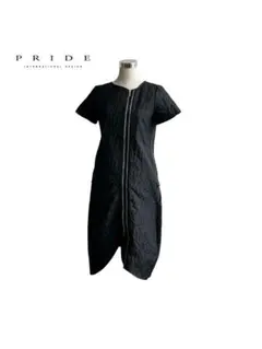 ★ PRIDE プライド ジャガード ラメ ジップ ナイロン混 ロングワンピースのサムネイル